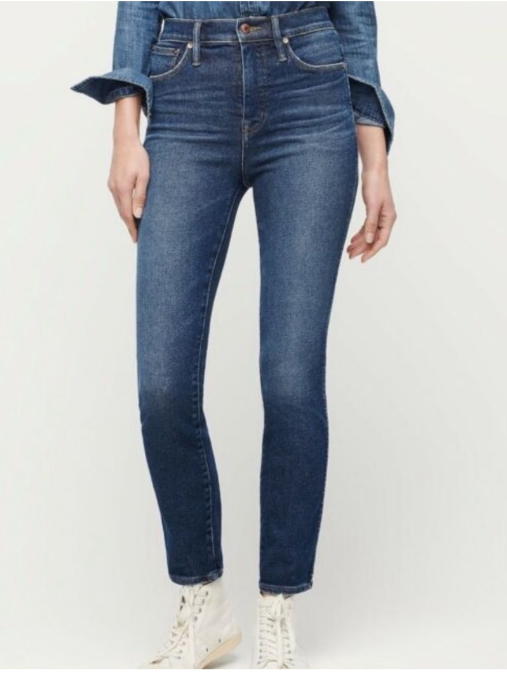 J Crew Point Sur 10” Hightower Straight High Rise Jeans Dark Vintage Wash Sz 27